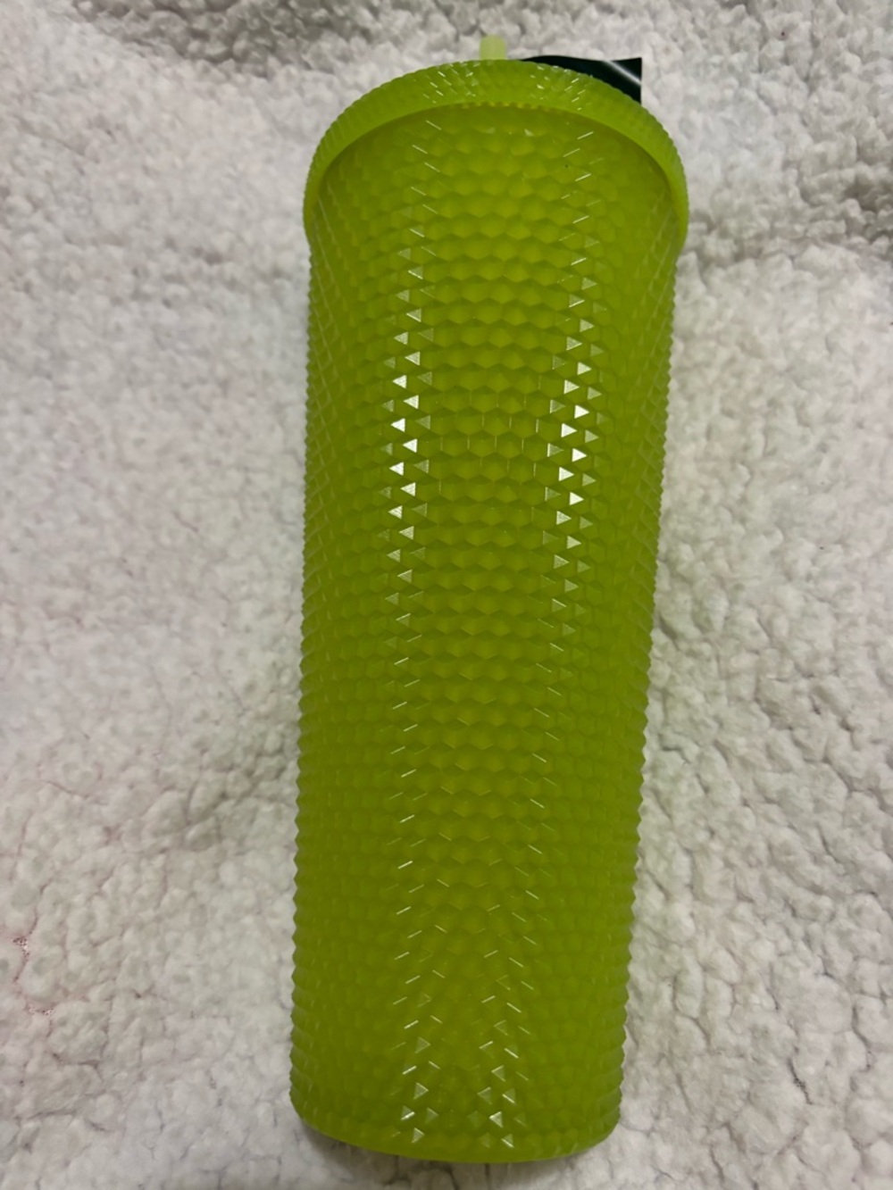 NWT Starbucks Glows in the Dark Neon Lime Studded Cold Cup w/ Straw - Picture 2 of 6